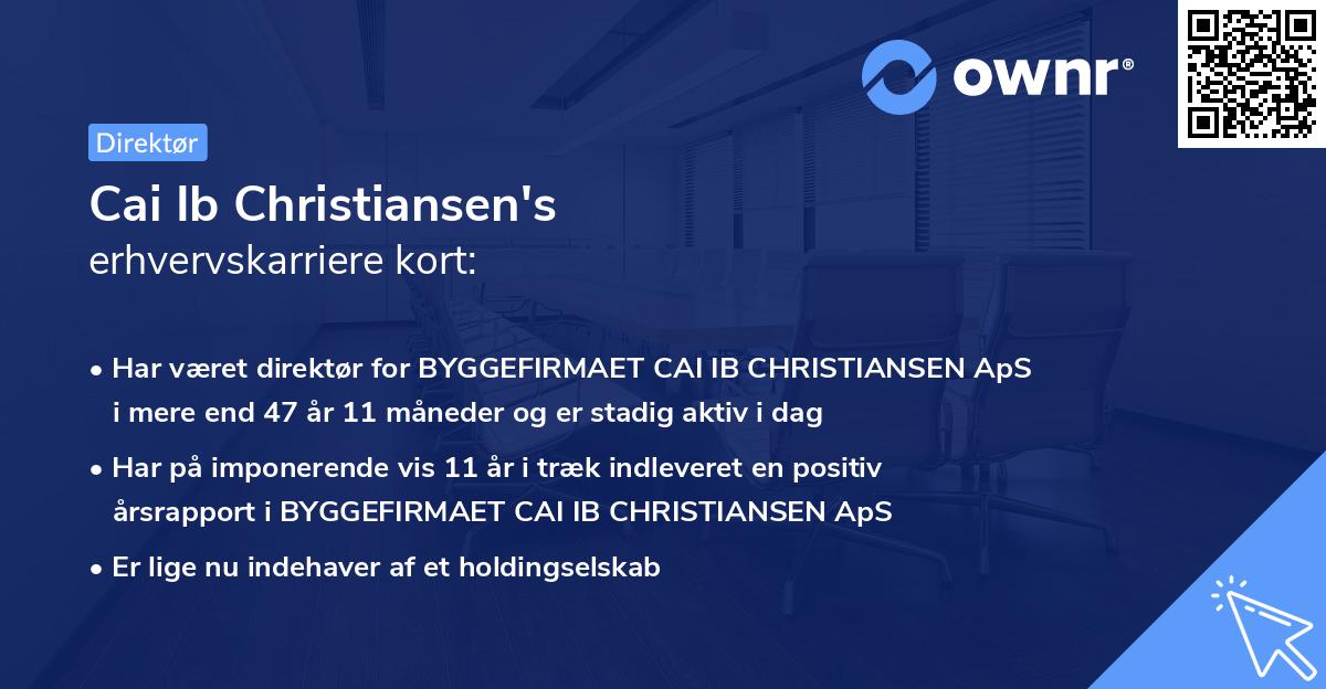 Cai Ib Christiansen's erhvervskarriere kort