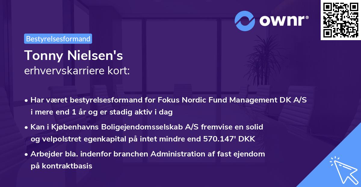 Tonny Nielsen's erhvervskarriere kort