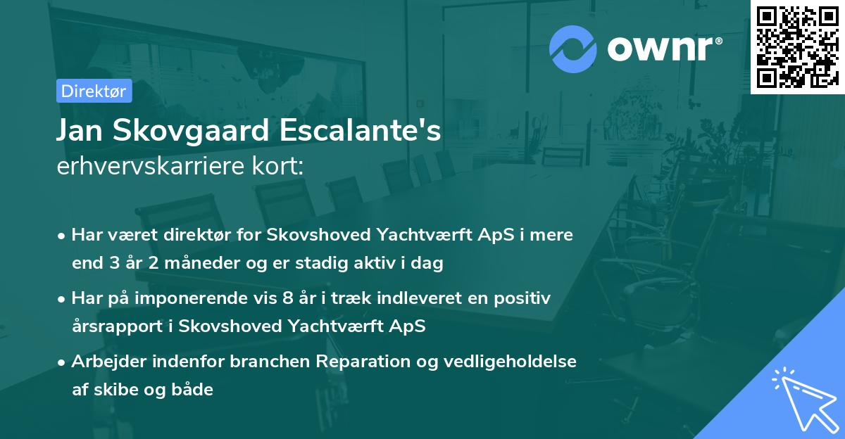 Jan Skovgaard Escalante's erhvervskarriere kort