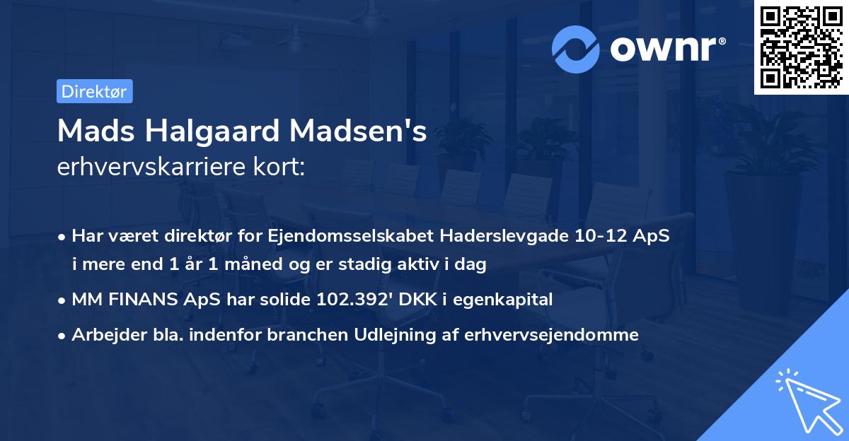 Mads Halgaard Madsen's erhvervskarriere kort