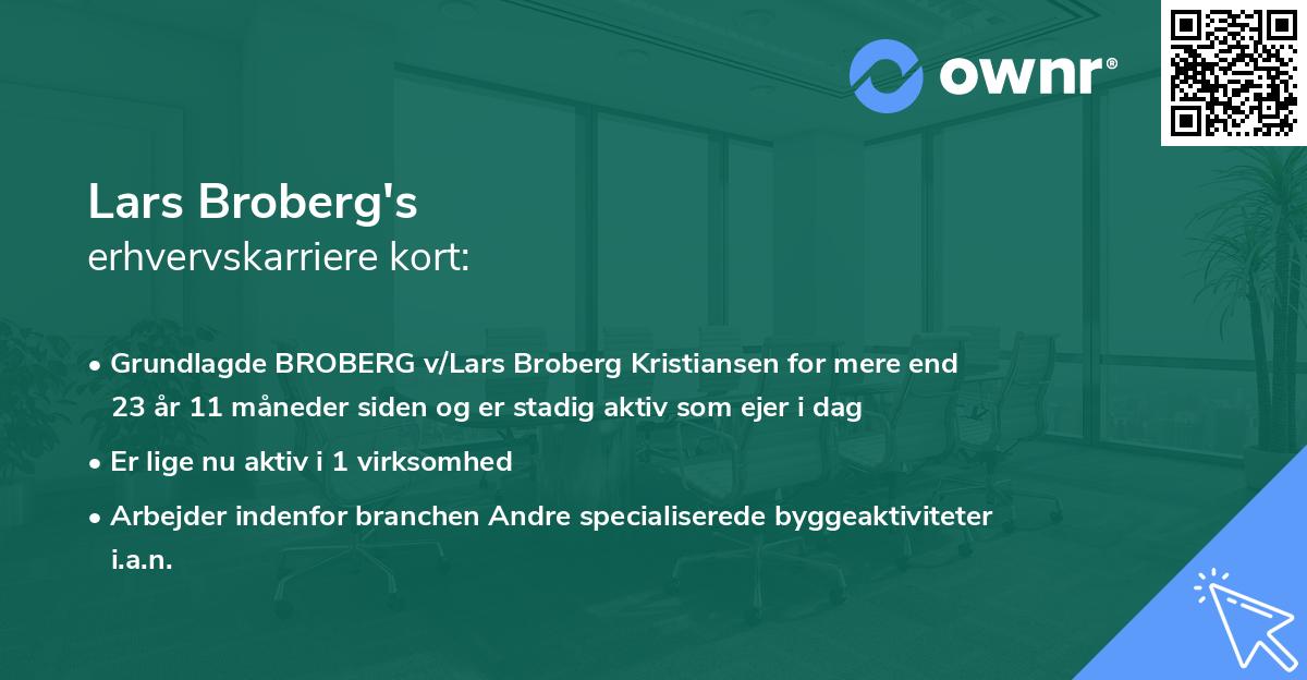 Lars Broberg's erhvervskarriere kort