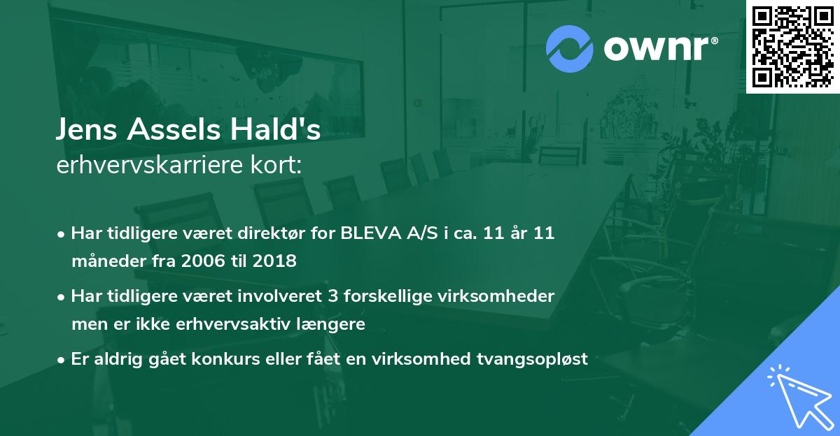 Jens Assels Hald's erhvervskarriere kort