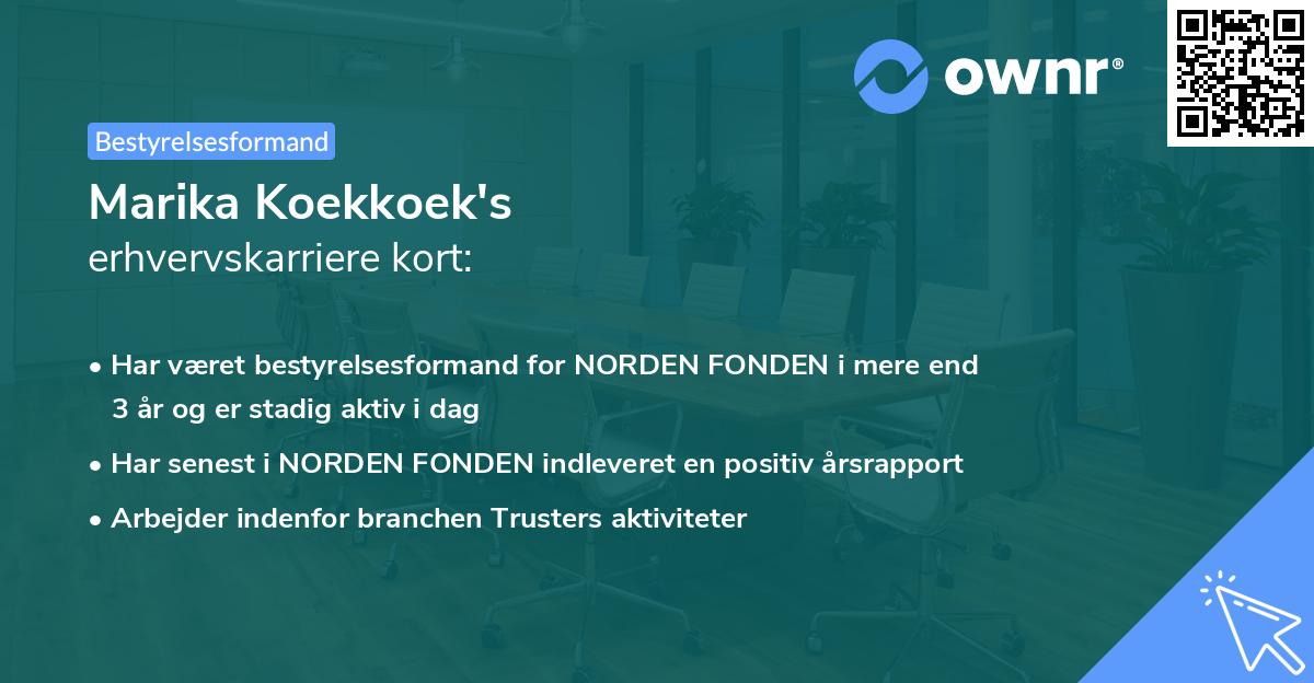 Marika Koekkoek's erhvervskarriere kort