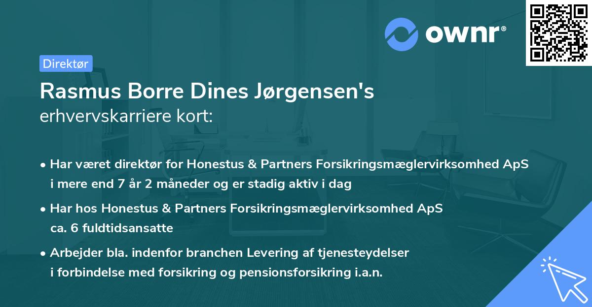 Rasmus Borre Dines Jørgensen's erhvervskarriere kort