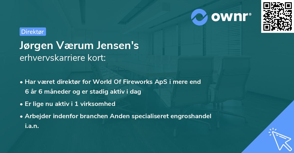 Jørgen Værum Jensen's erhvervskarriere kort