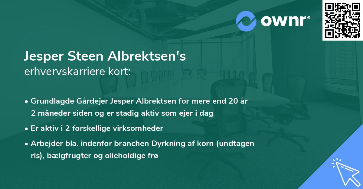 Jesper Steen Albrektsen's erhvervskarriere kort