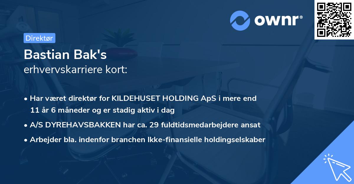 Bastian Bak's erhvervskarriere kort