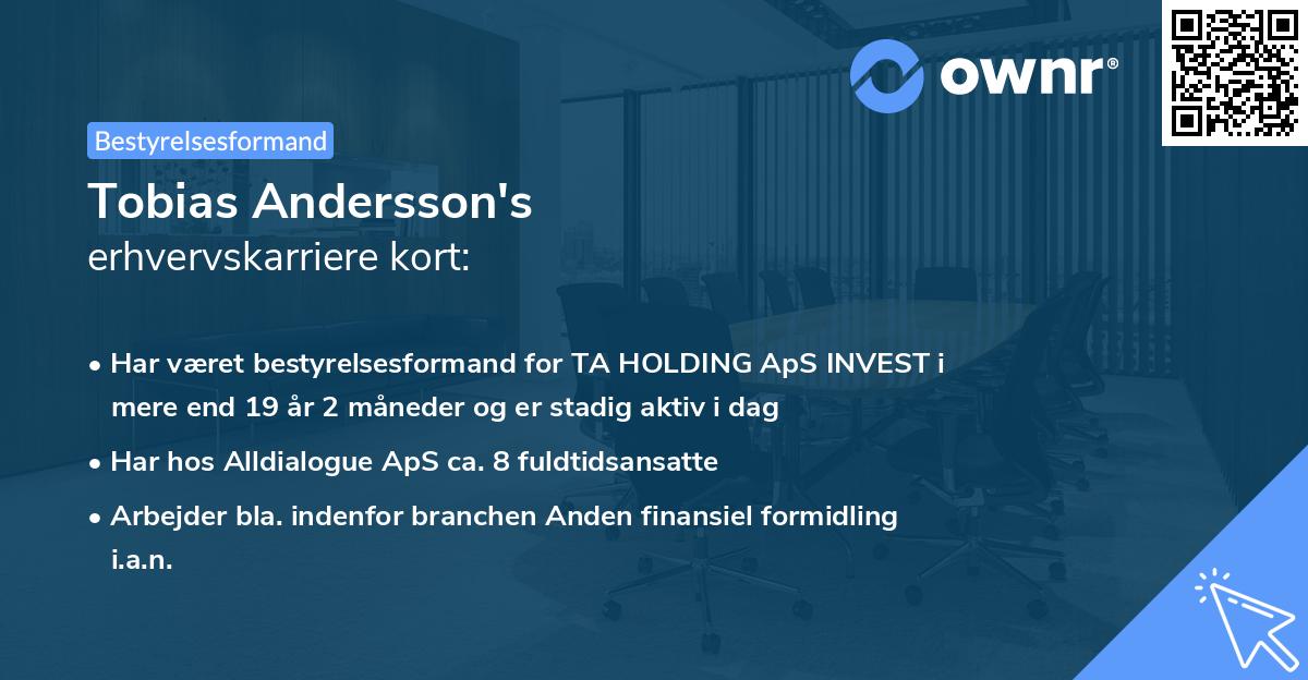 Tobias Andersson's erhvervskarriere kort
