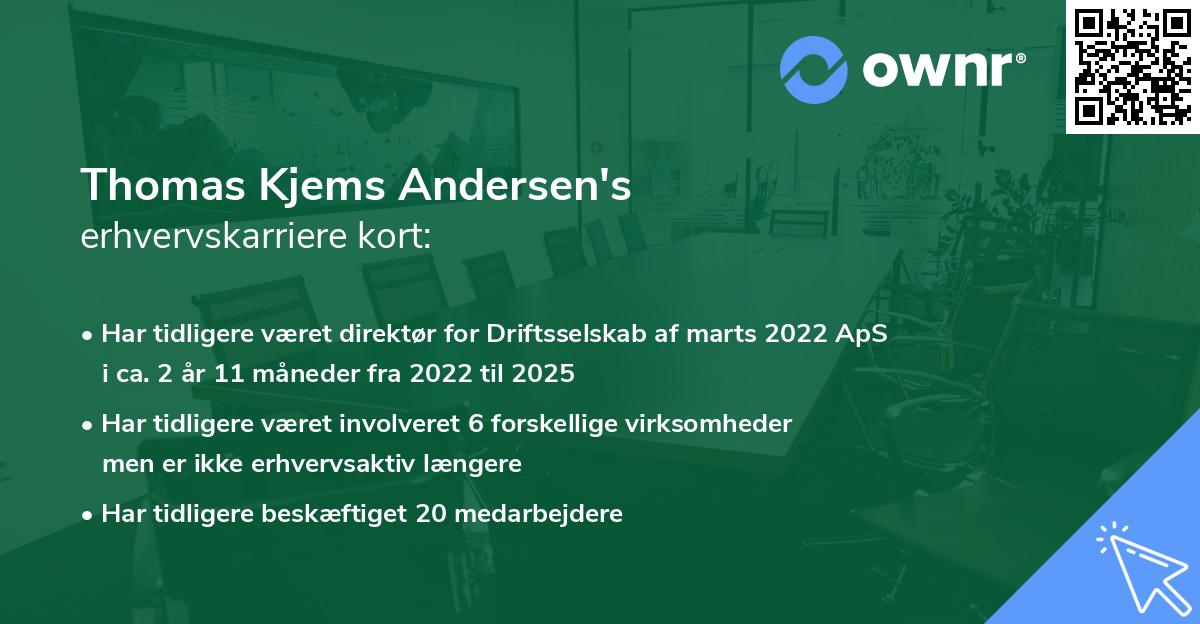 Thomas Kjems Andersen's erhvervskarriere kort