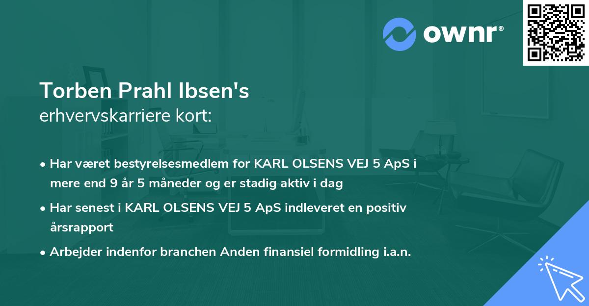 Torben Prahl Ibsen's erhvervskarriere kort
