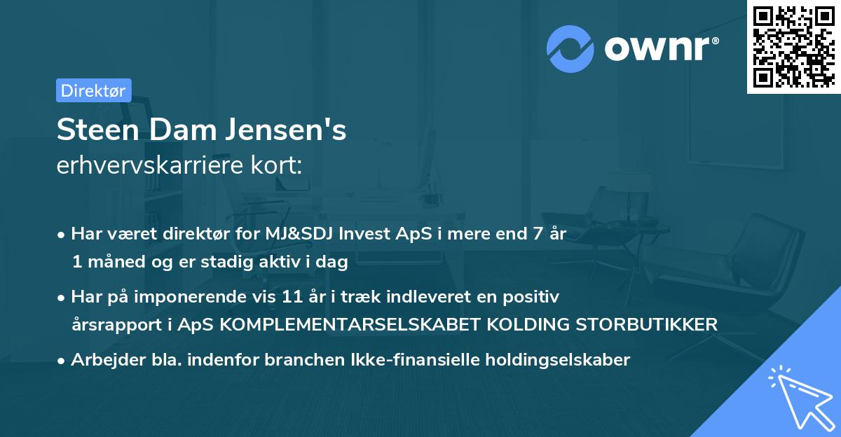 Steen Dam Jensen's erhvervskarriere kort