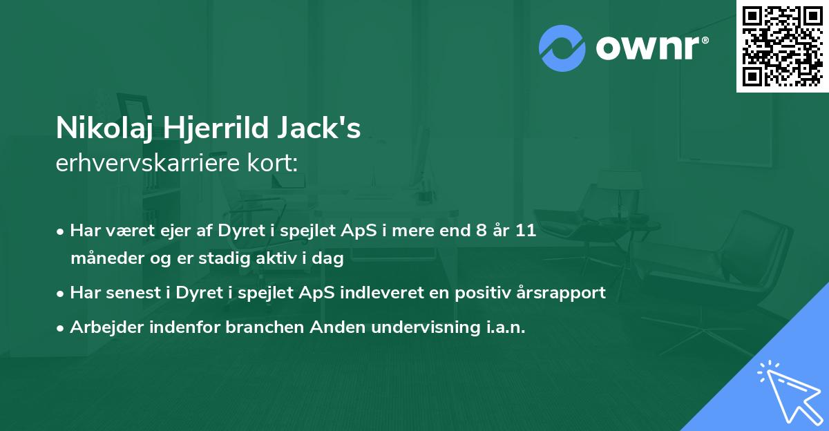 Nikolaj Hjerrild Jack's erhvervskarriere kort