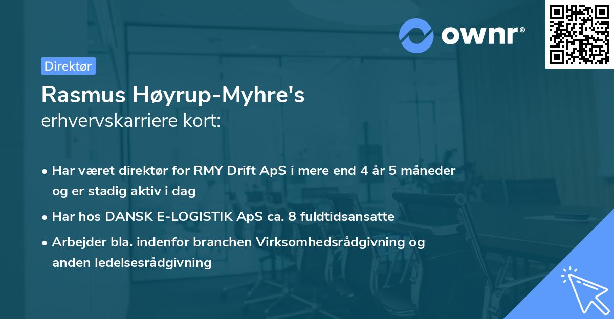 Rasmus Høyrup-Myhre's erhvervskarriere kort