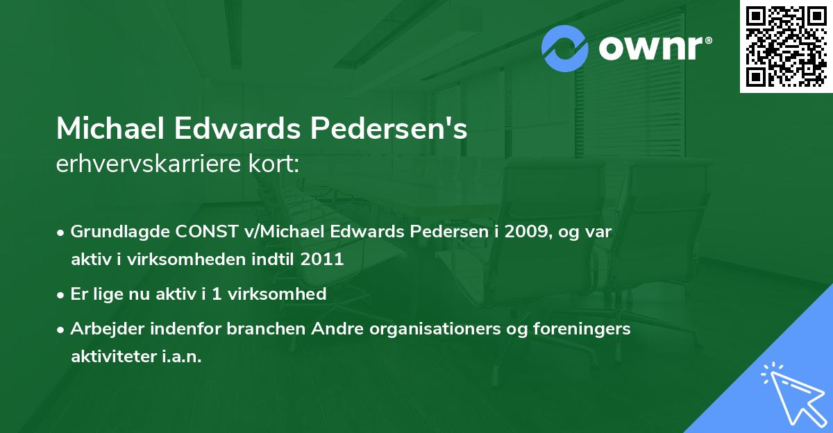 Michael Edwards Pedersen's erhvervskarriere kort