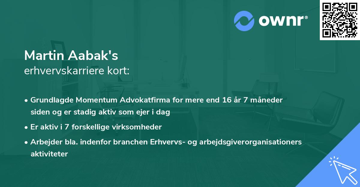 Martin Aabak's erhvervskarriere kort