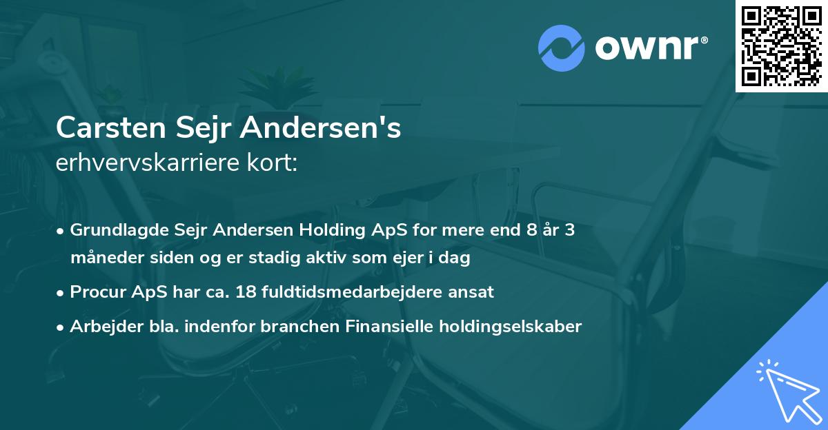 Carsten Sejr Andersen's erhvervskarriere kort