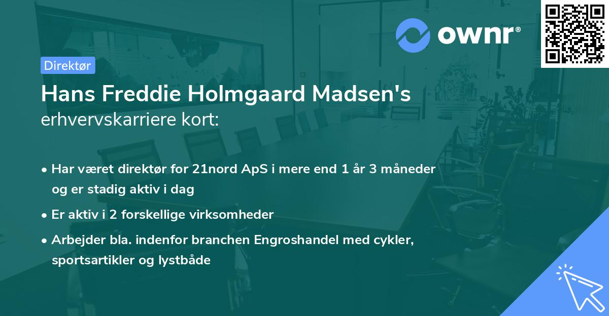 Hans Freddie Holmgaard Madsen's erhvervskarriere kort