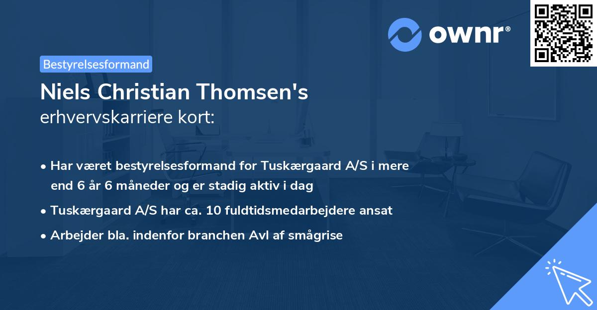 Niels Christian Thomsen's erhvervskarriere kort