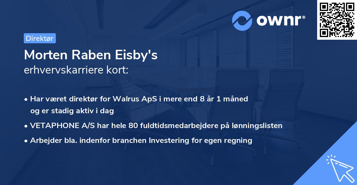 Morten Raben Eisby's erhvervskarriere kort