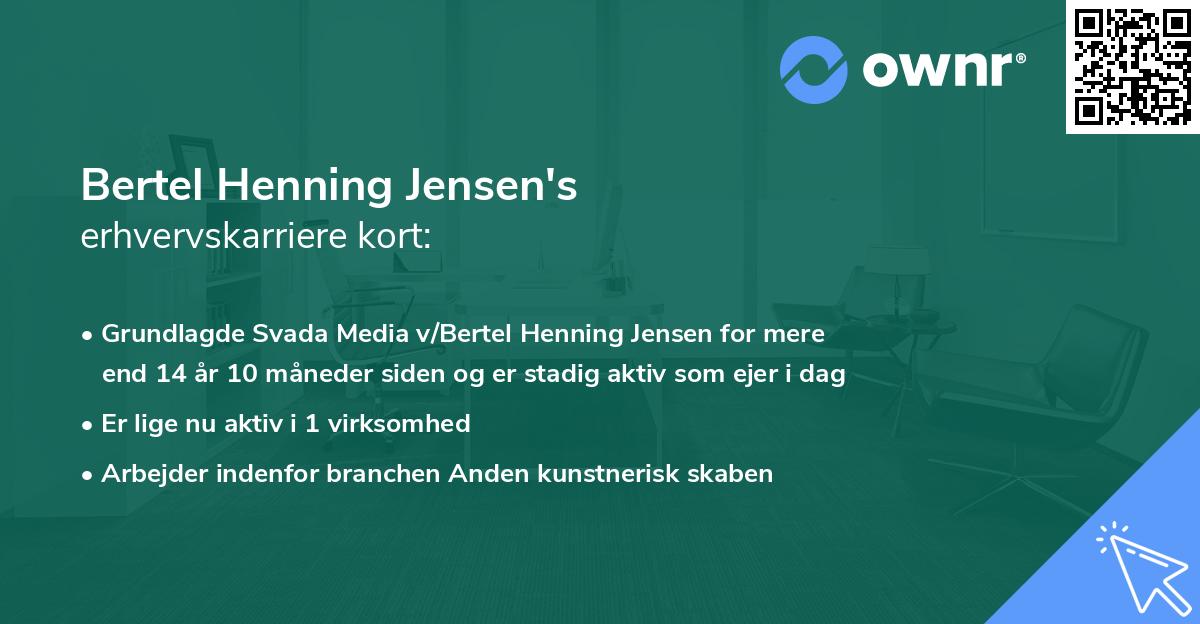 Bertel Henning Jensen's erhvervskarriere kort