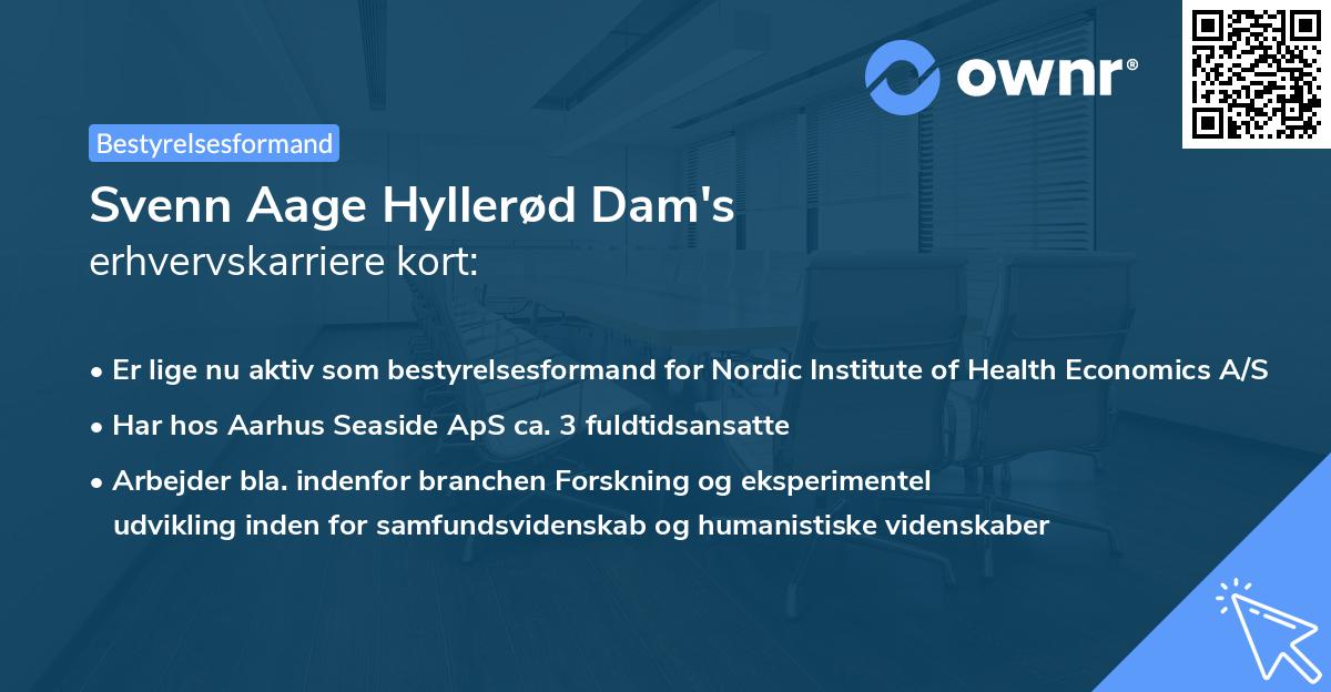 Svenn Aage Hyllerød Dam's erhvervskarriere kort