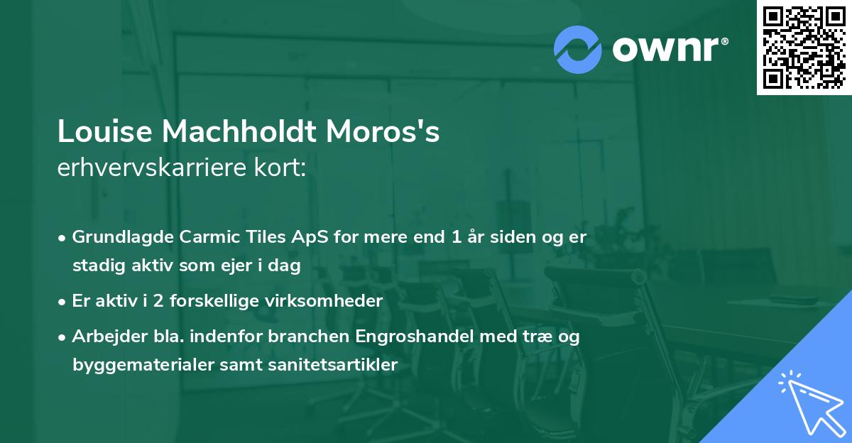 Louise Machholdt Moros's erhvervskarriere kort