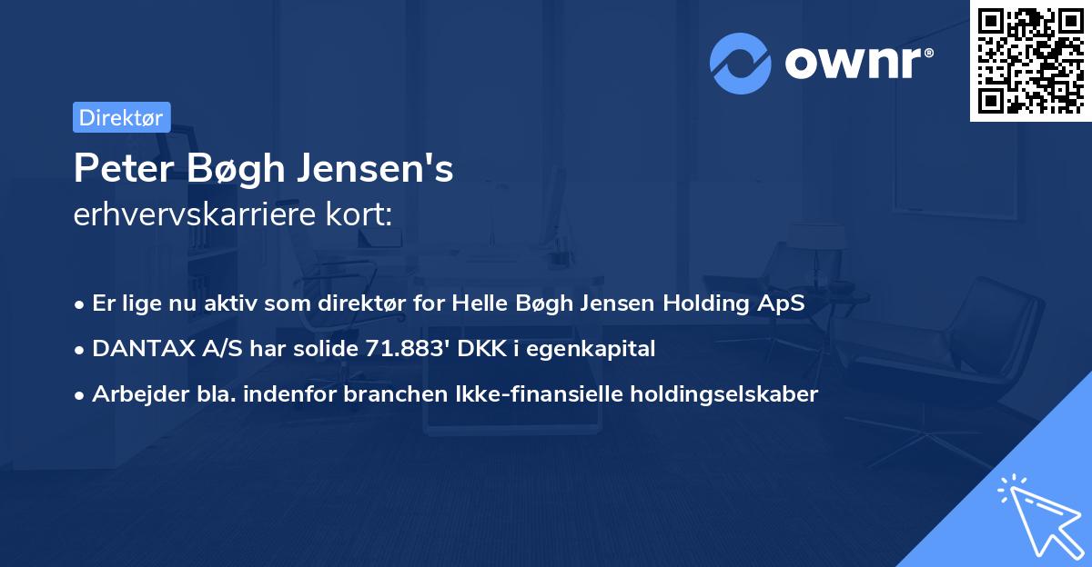Peter Bøgh Jensen's erhvervskarriere kort
