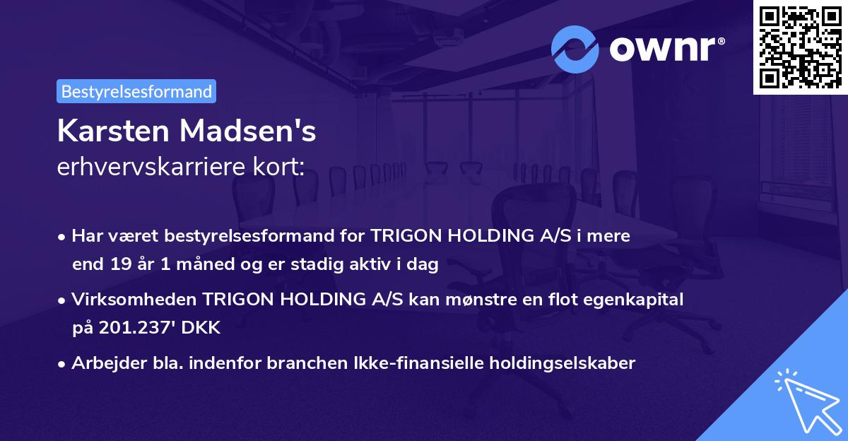 Karsten Madsen's erhvervskarriere kort