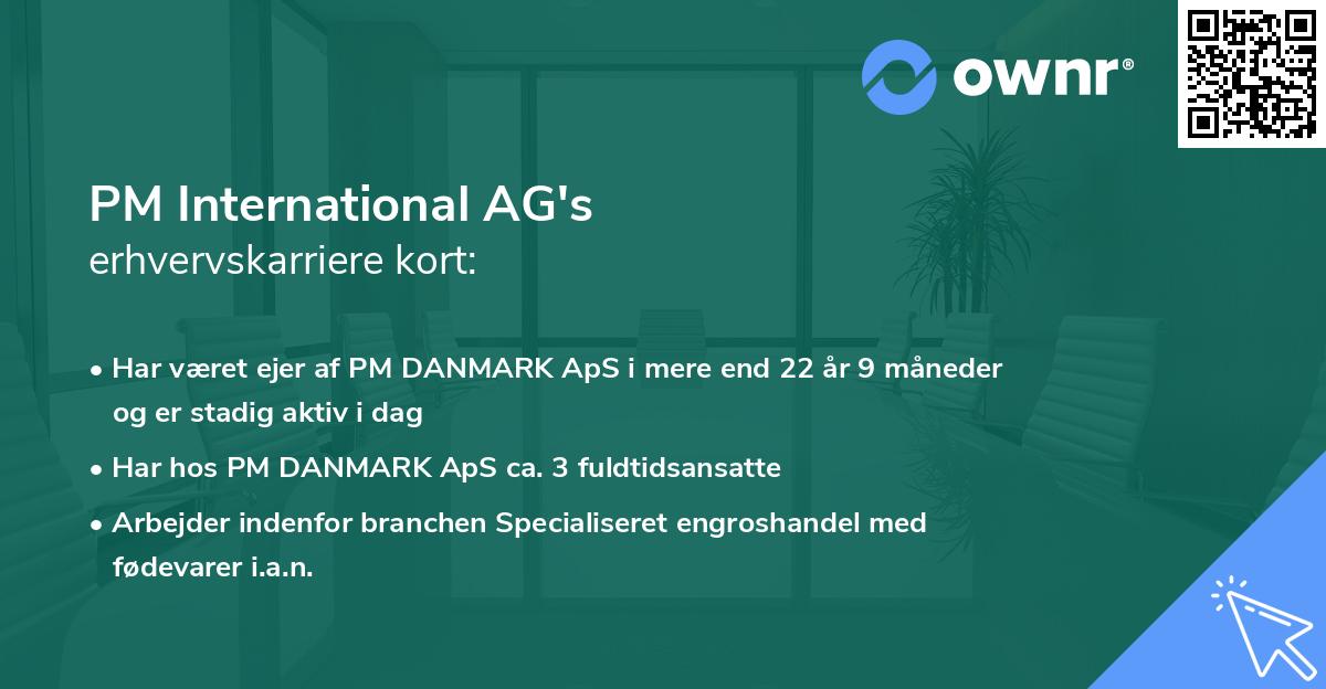 PM International AG's erhvervskarriere kort