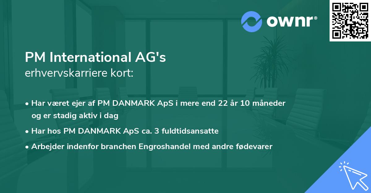 PM International AG's erhvervskarriere kort