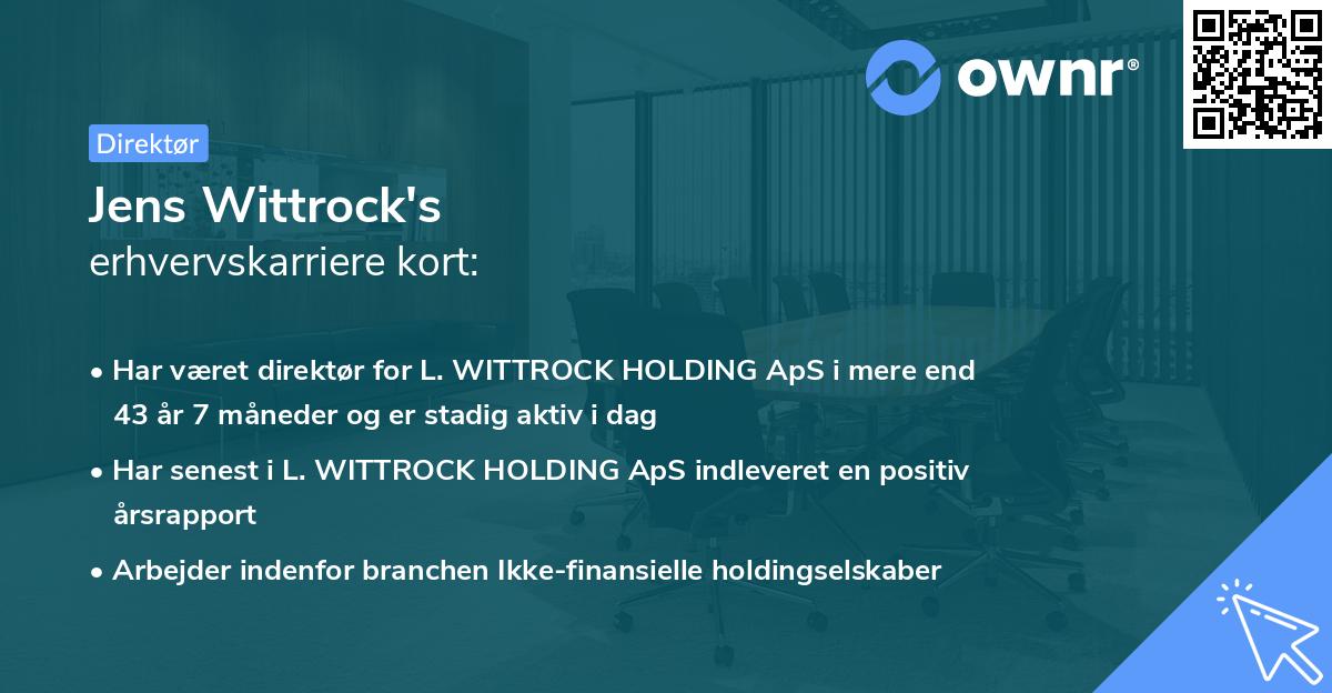 Jens Wittrock's erhvervskarriere kort