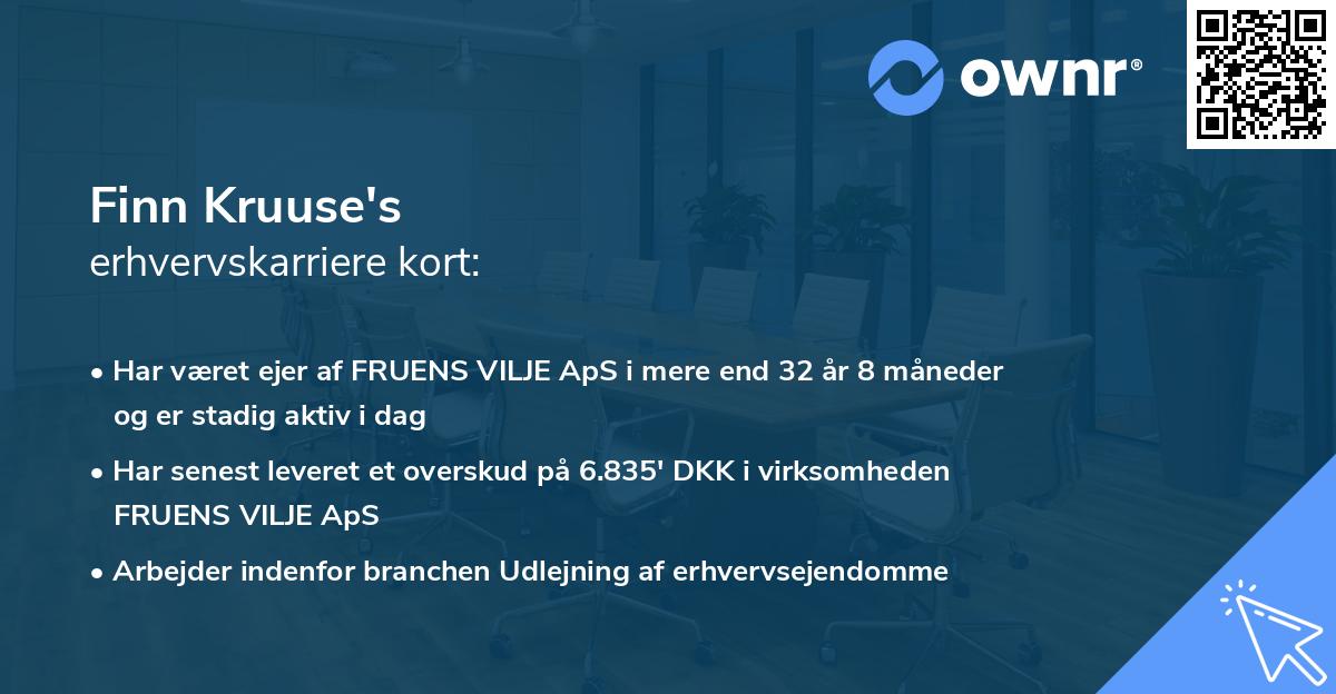 Finn Kruuse's erhvervskarriere kort