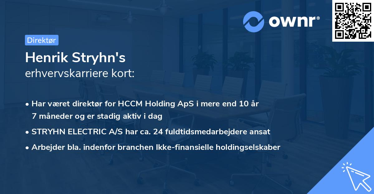 Henrik Stryhn's erhvervskarriere kort