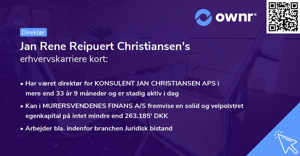 Jan Rene Reipuert Christiansen's erhvervskarriere kort