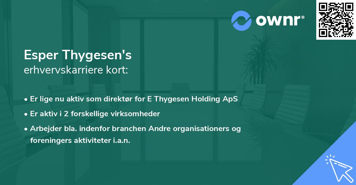 Esper Thygesen's erhvervskarriere kort