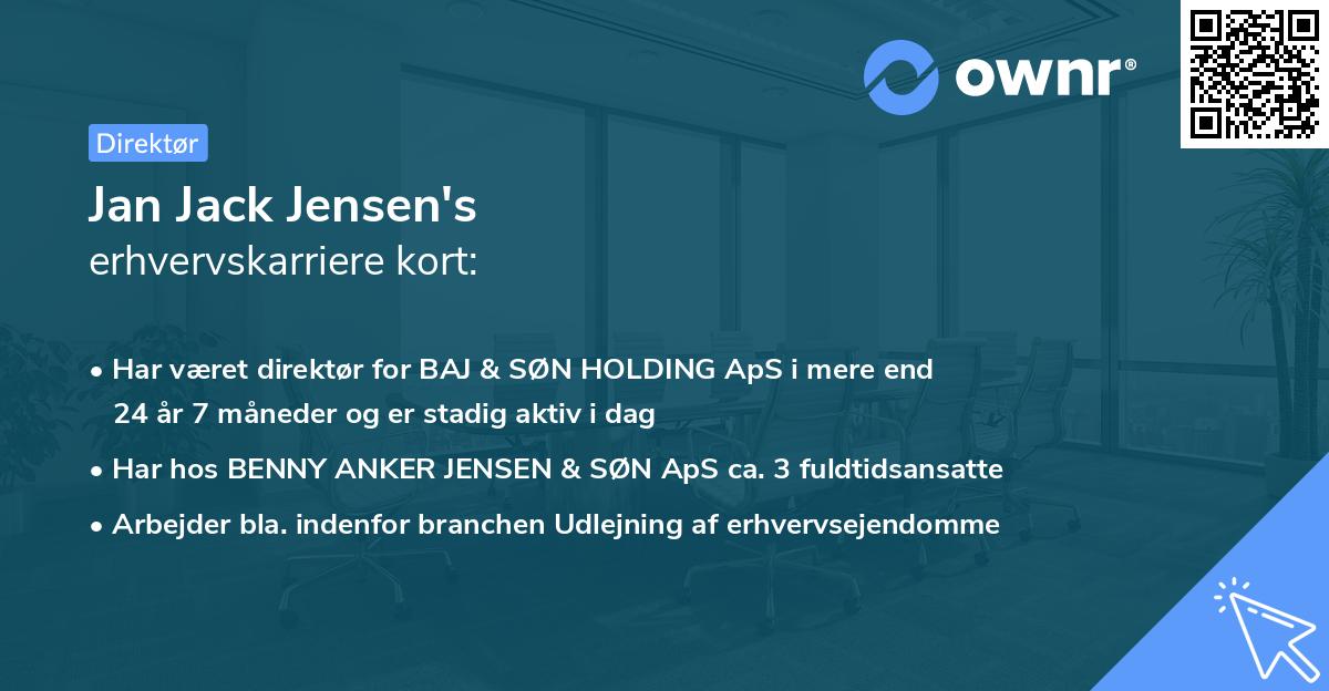 Jan Jack Jensen's erhvervskarriere kort