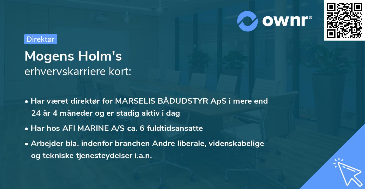 Mogens Holm's erhvervskarriere kort