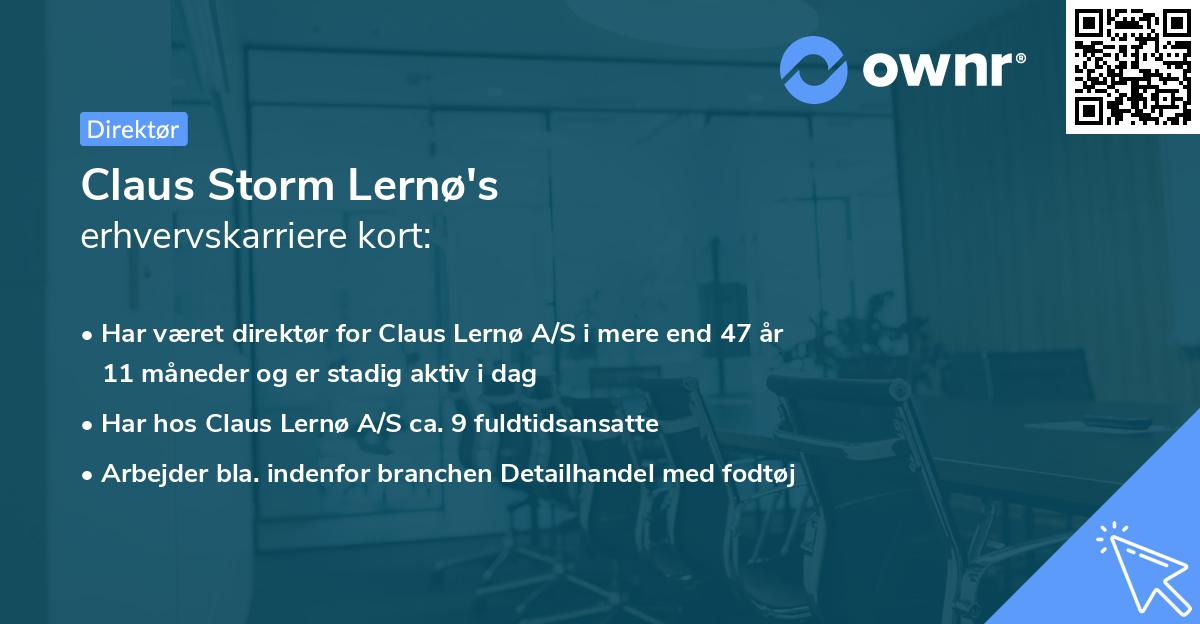 Claus Storm Lernø's erhvervskarriere kort