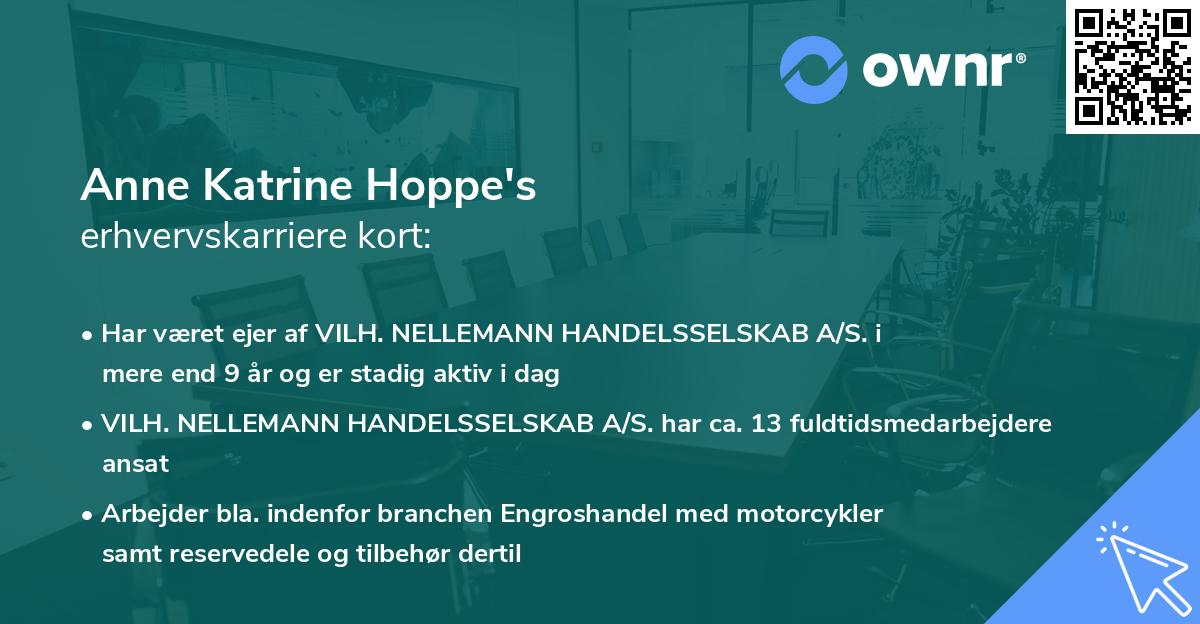 Anne Katrine Hoppe's erhvervskarriere kort