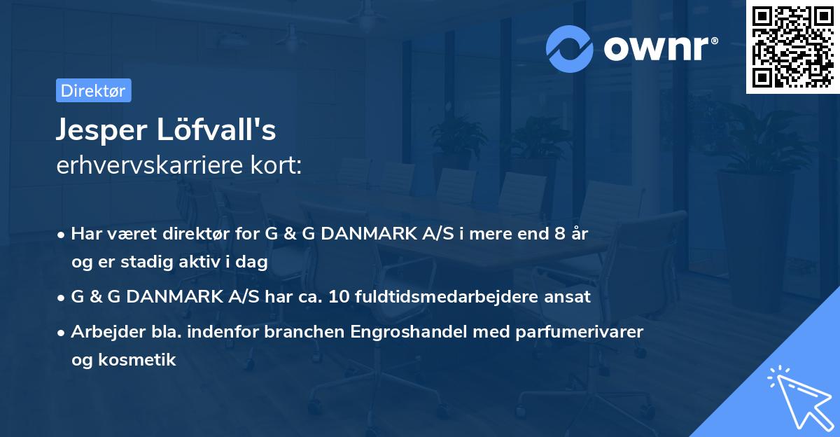Jesper Löfvall's erhvervskarriere kort