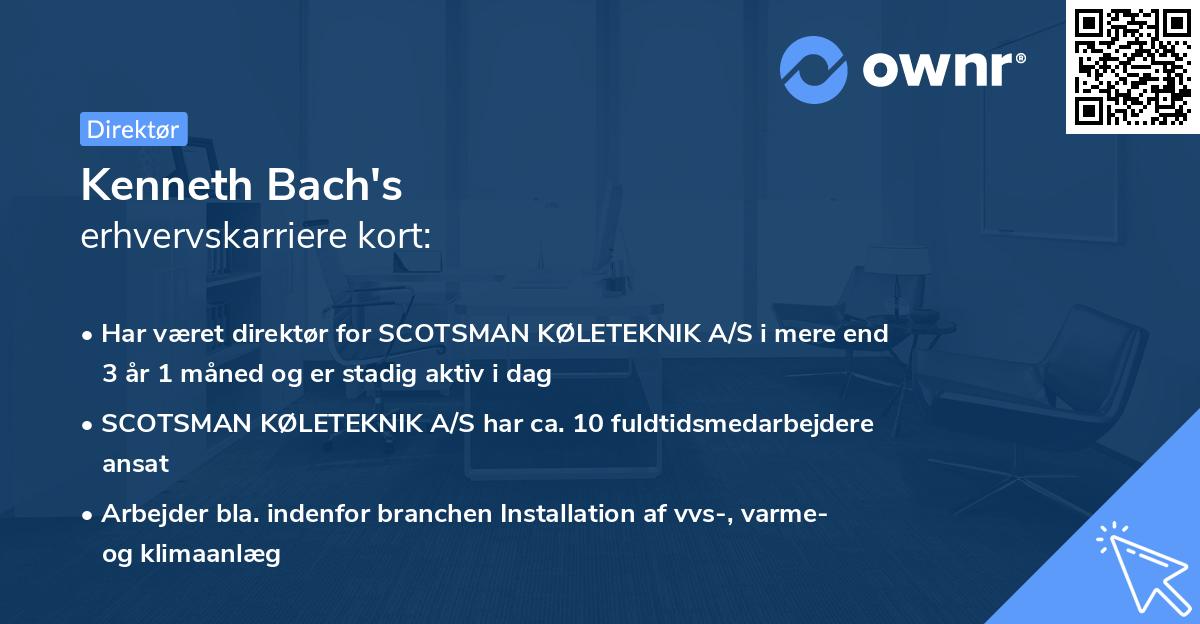 Kenneth Bach's erhvervskarriere kort