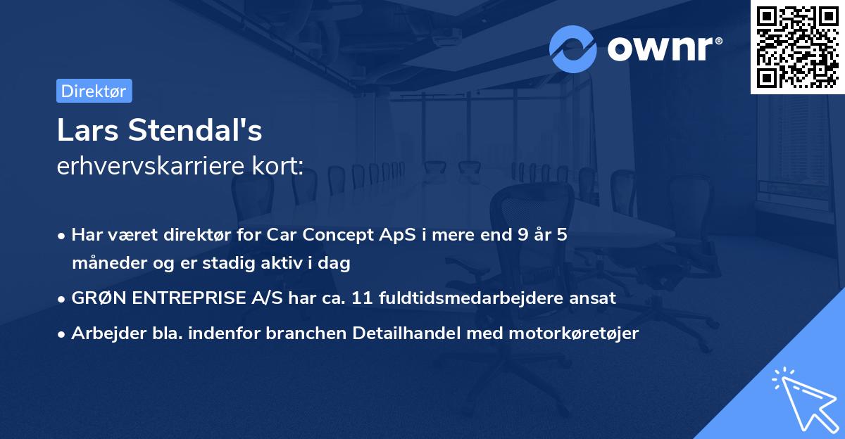 Lars Stendal's erhvervskarriere kort