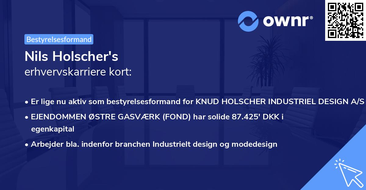 Nils Holscher's erhvervskarriere kort