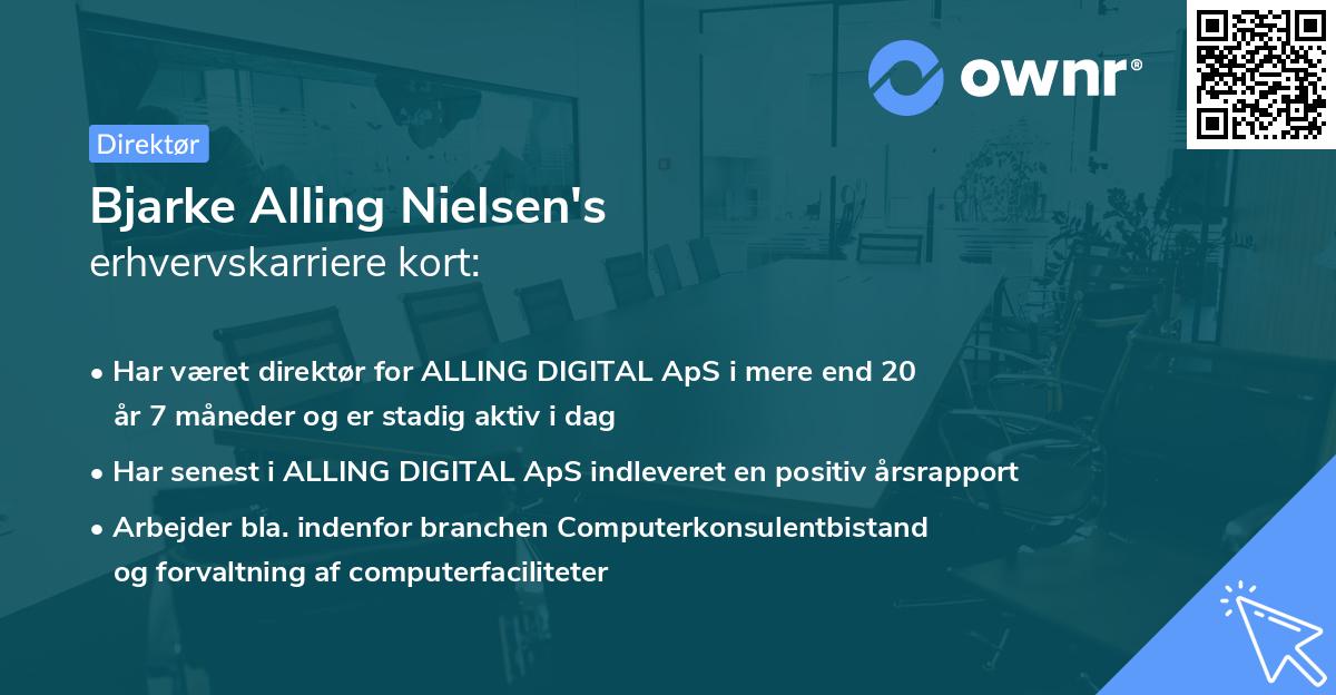 Bjarke Alling Nielsen's erhvervskarriere kort