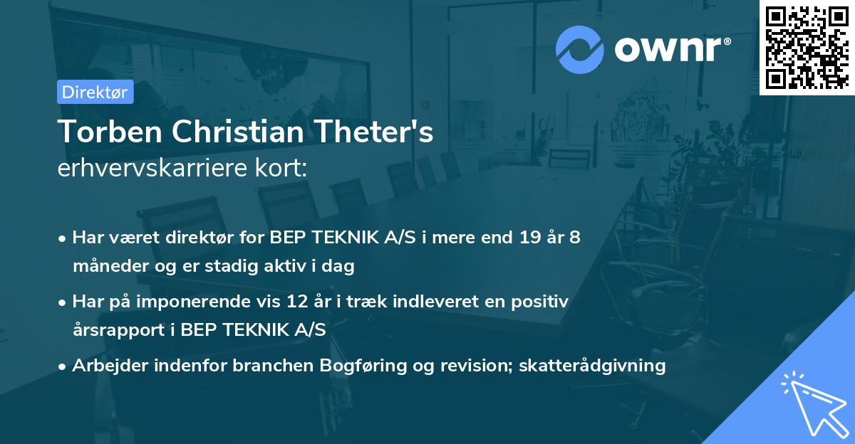 Torben Christian Theter's erhvervskarriere kort