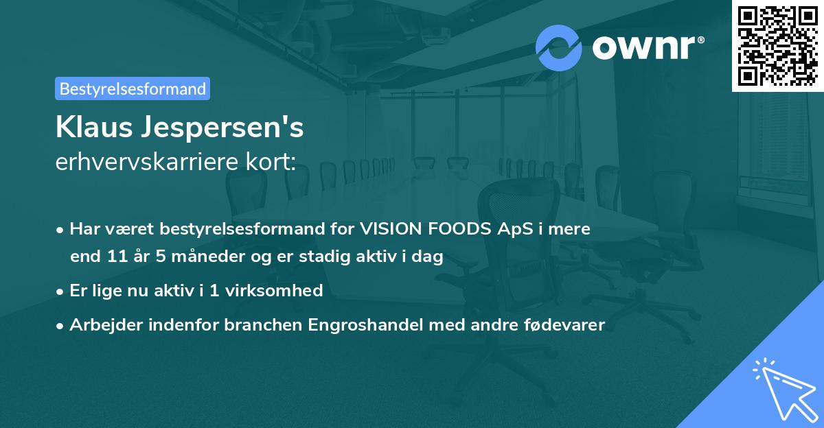 Klaus Jespersen's erhvervskarriere kort