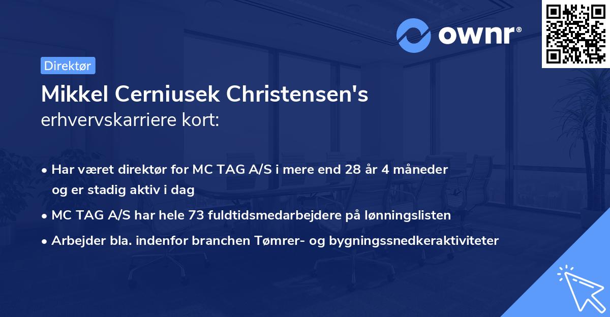 Mikkel Cerniusek Christensen's erhvervskarriere kort