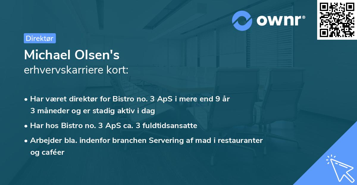 Michael Olsen's erhvervskarriere kort