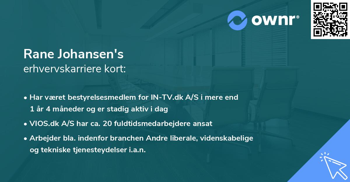 Rane Johansen's erhvervskarriere kort