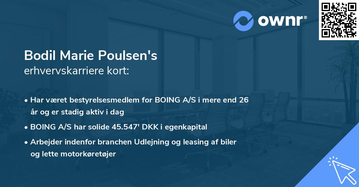 Bodil Marie Poulsen's erhvervskarriere kort